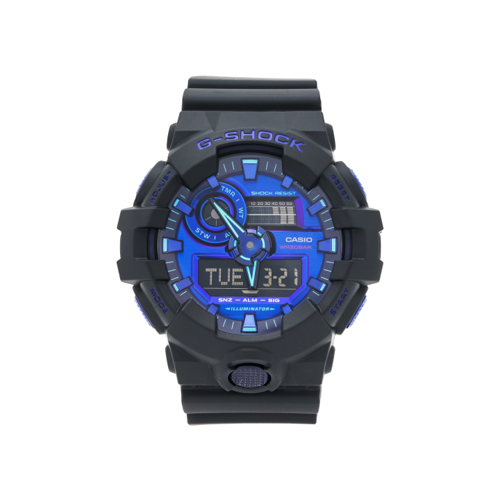 CASIO CASIO Unisex Liquid Crystal/Analog Dual Display Series Blue Watch GA-700VB-1ADR