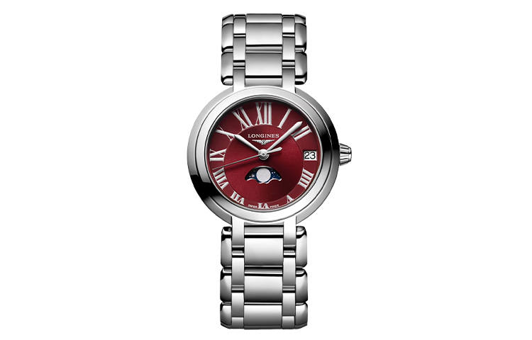 LONGINES Heart Moon Collection Quartz Movement Women's Watch 30.5mm Red Watch Dial