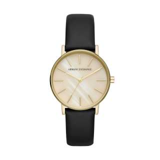 ARMANI EXCHANGEAE Wrist Watches Quartz Movement Leather Strap Mother of Pearl Color Watch Dial Women's Watch