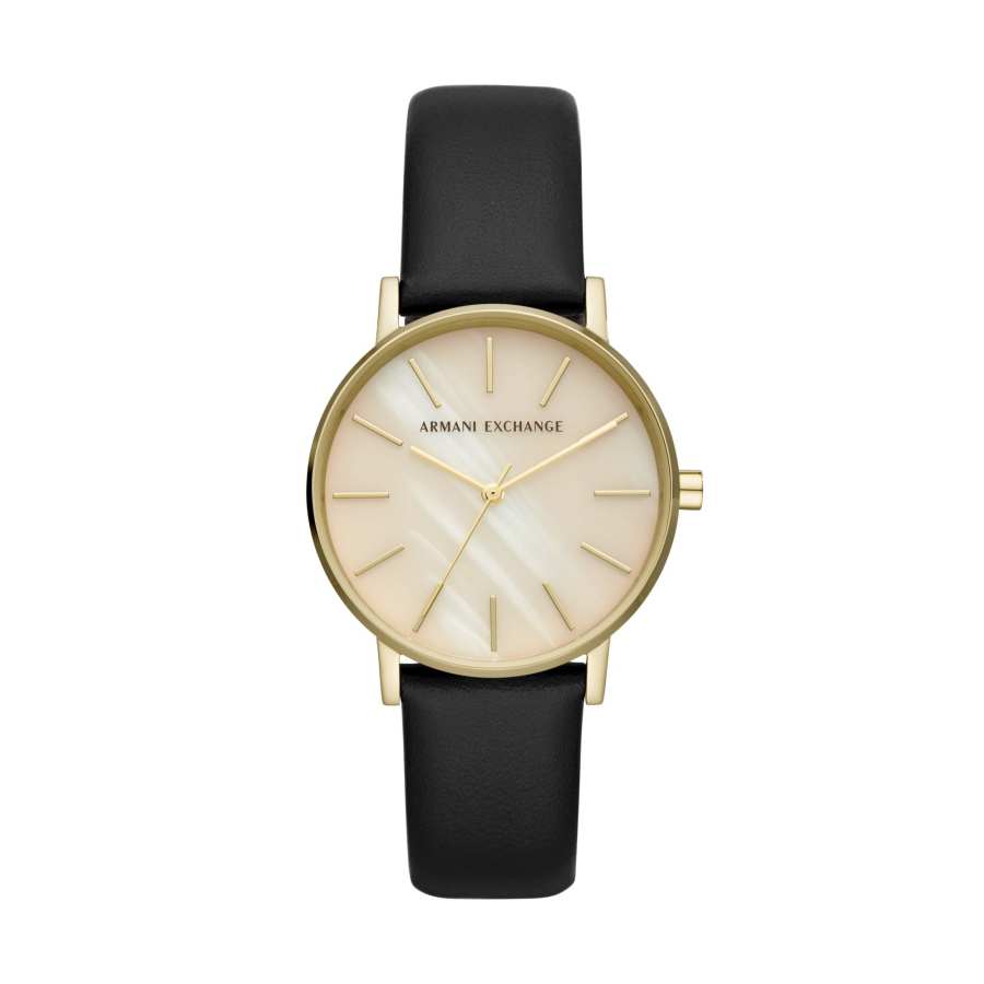 ARMANI EXCHANGE ARMANI EXCHANGEAE Wrist Watches Quartz Movement Leather Strap Mother of Pearl Color Watch Dial Women's Watch