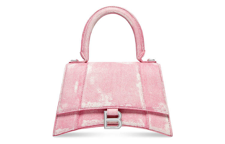 Balenciaga Hourglass Sheepskin Shoulder Bag, Crossbody Bag, Handbag Small Women's Pink