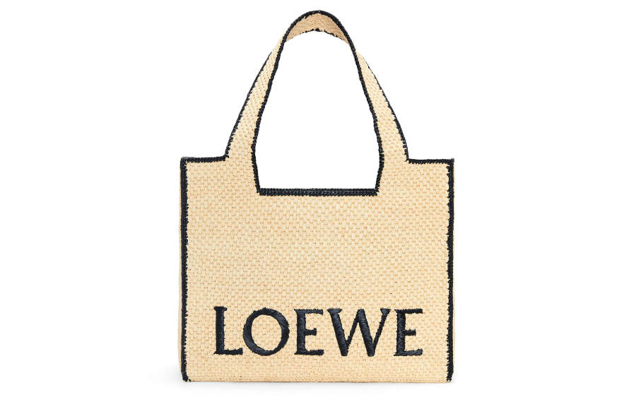 LOEWE Raffia Fiber Tote Bag, Shopping Bag, Handbag Large Women's Natural