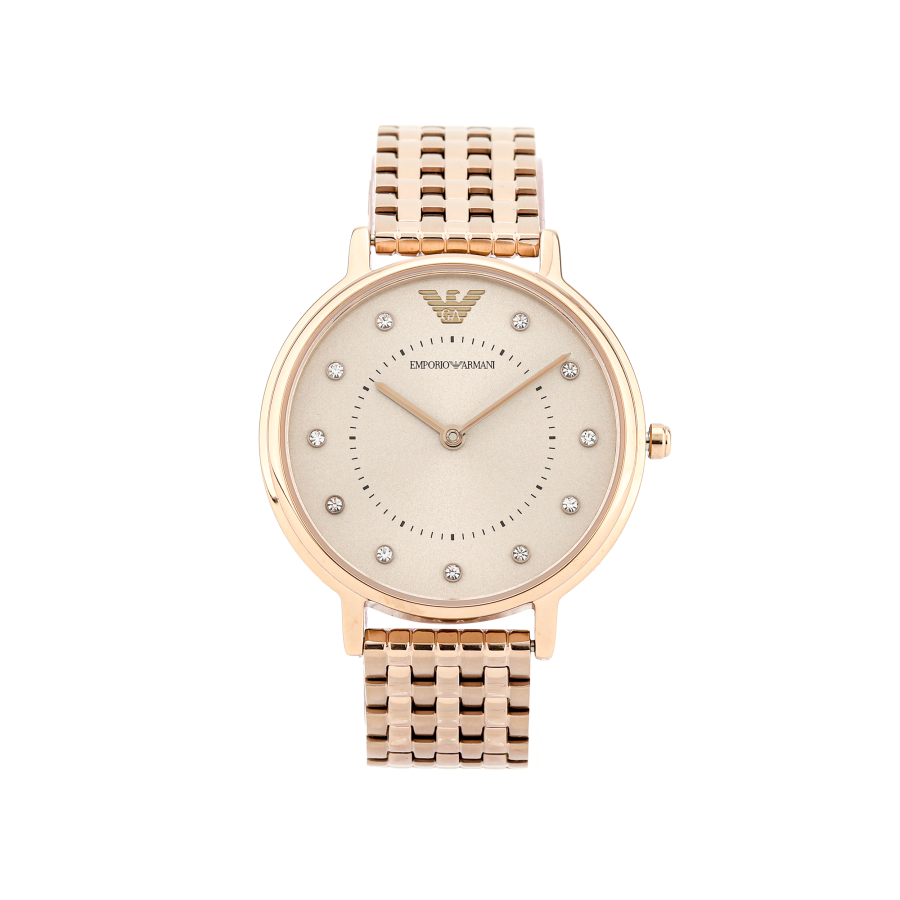 EMPORIO ARMANI Wrist Watches Quartz Movement Stainless Steel Strap Gold Dial Women's Watch