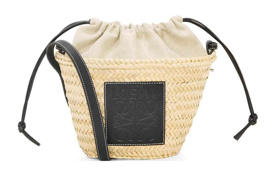LOEWE Cow Leather Bucket Bags Crossbody Bag, Shoulder Bag Women's Natural/Black