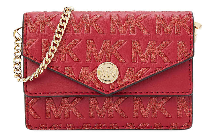 MICHAEL KORS Kala Artificial Leather Envelope Bag, Crossbody Bag, Shoulder Bag Small Women's Red