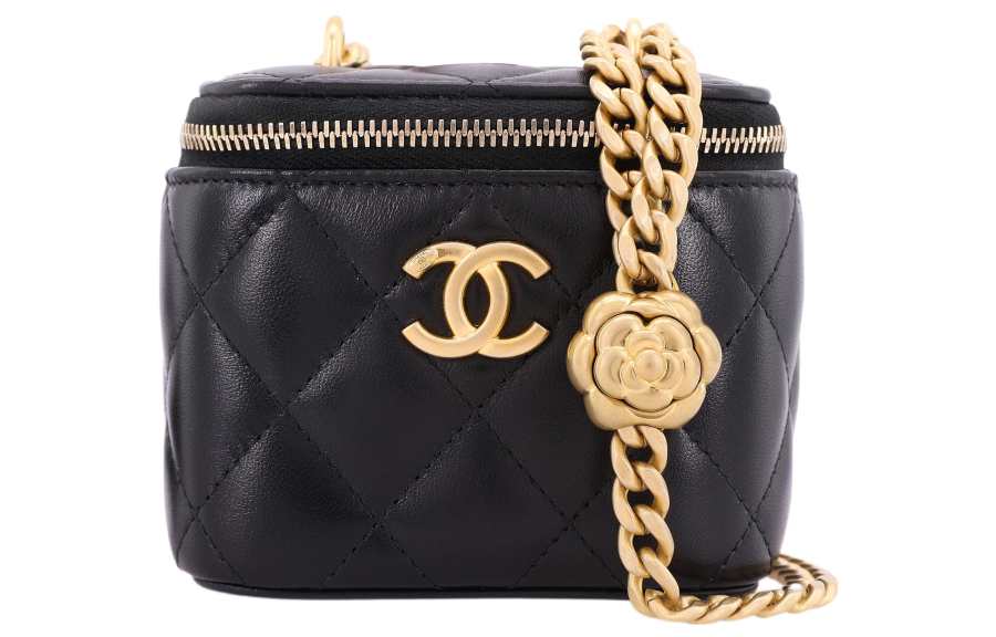 CHANEL Sheepskin Shoulder Bag, Crossbody Bag Small Women's Black