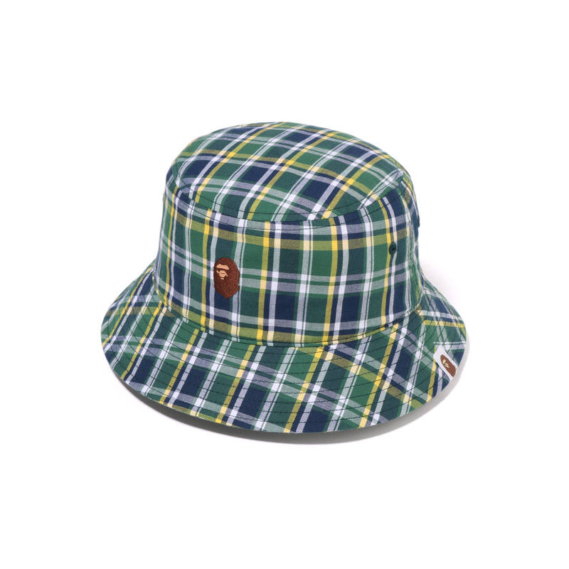 A BATHING APE Bape Mini Bape Check Bucket Hat