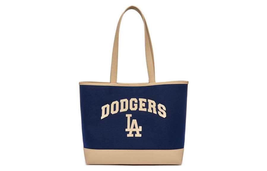 MLB Artificial Leather Tote Bag, Shopping Bag, Commuter Bag, Handbag, Shoulder Bag Regular Unisex Navy Blue