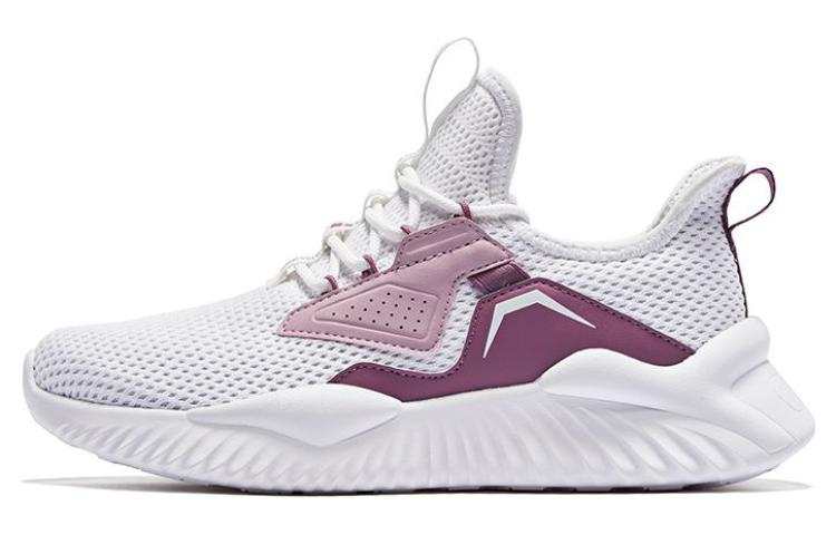 QIAODAN Breathable Lightweight Breathable And Lightweight Low top Sports Casual Shoes Women's White Purple