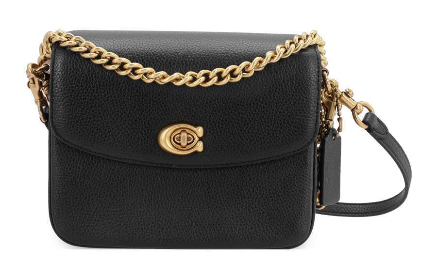 COACH Cassie Cow Leather Messenger Bag, Portable Crossbody Bag, Shoulder Bag Women's Black