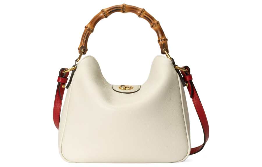 GUCCI Diana Leather Crossbody Bag, Shoulder Bag Small Women's White