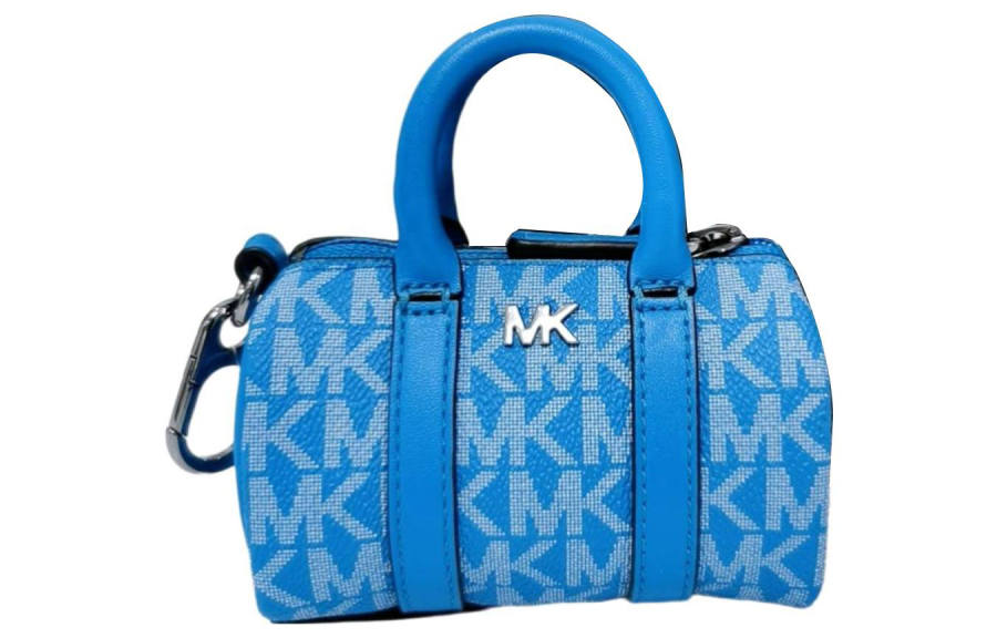 MICHAEL KORS Canvas With Leather Boston Bag Charm Bag Merchandise Unisex Blue