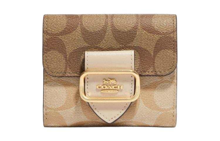 COACH COACH Morgan Canvas With Leather Wallet Small Women's Khaki