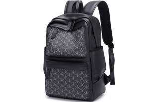 Slazenger Soft Leather Backpack Regular Unisex Pattern Black
