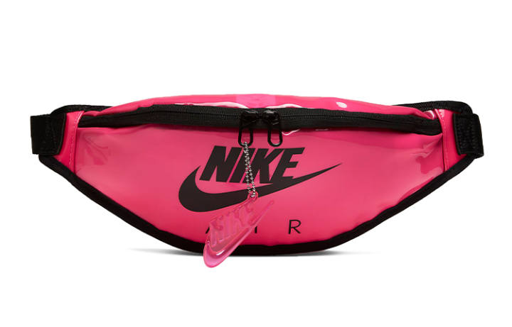 Nike Nike Heritage Zip Closure Rubber And Plastic Material Crossbody Bag, Fanny Pack Regular Women's Explosion Pink