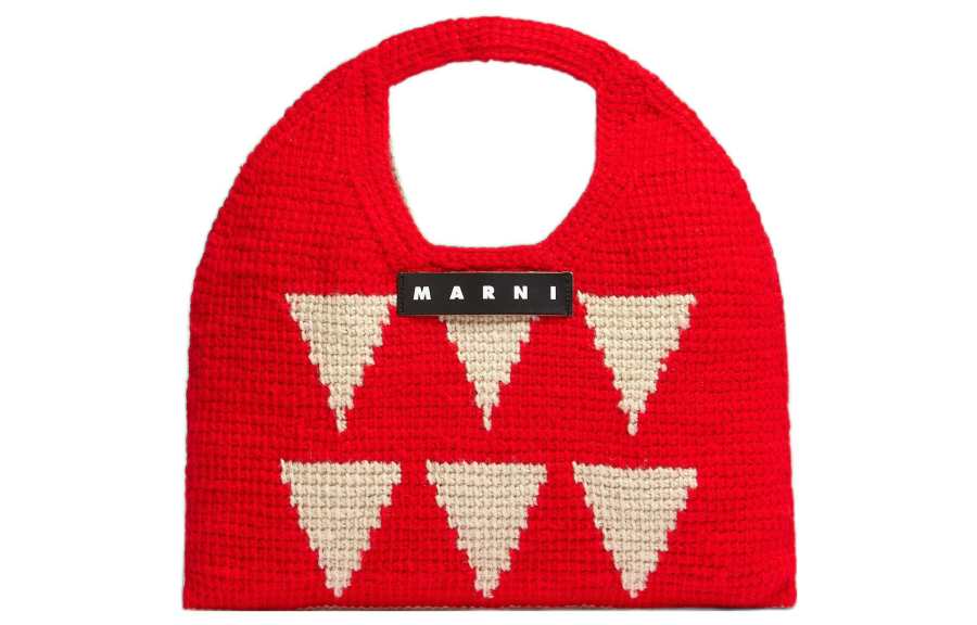 MARNI Wool Basket Bag Handbag Women's Red