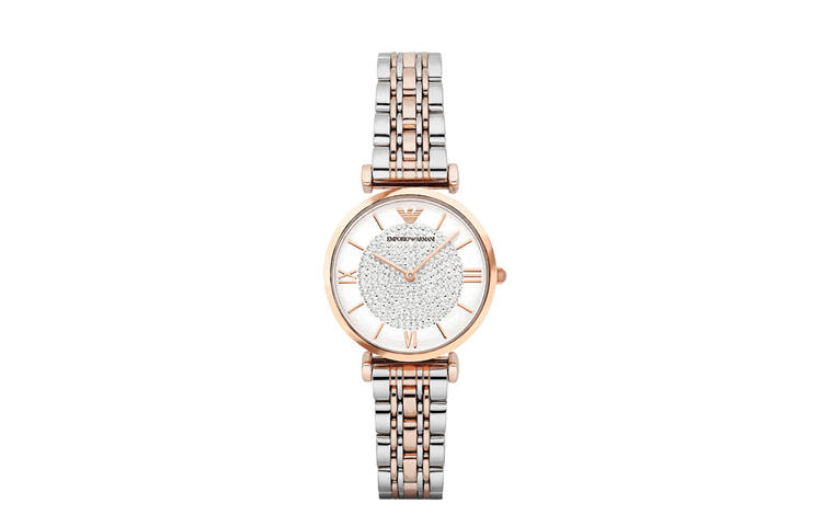 EMPORIO ARMANI Baby's Breath Wrist Watches Quartz Movement White Dial Women's Watch Versatile