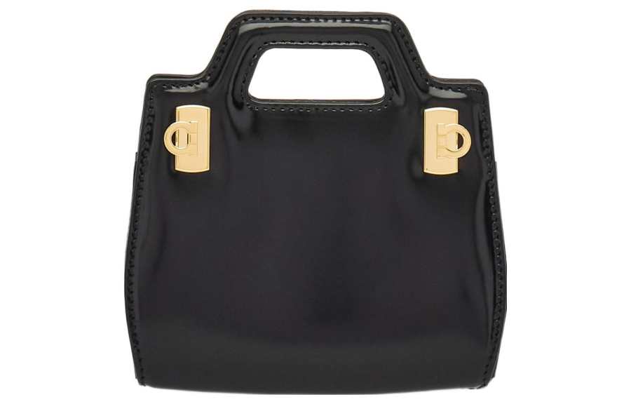 FERRAGAMO Cow Leather Shoulder Bag, Crossbody Bag, Handbag Extra Mini Women's Black