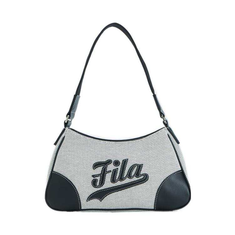 FILA FUSION Fabric, PU Shoulder Bag Women's Black