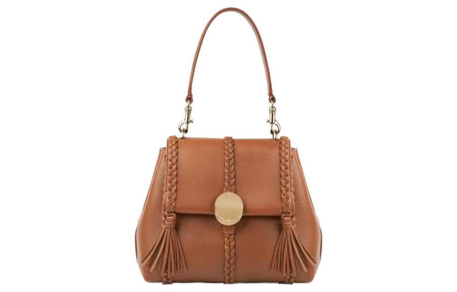 Chloé Chloe Grain Calfskin Crossbody Bag, Shoulder Bag Women's Caramel Brown