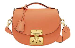 Moynat Full Grain Veau Carat Leather Saddle Bag, Shoulder Bag, Crossbody Bag Small Women's Orange