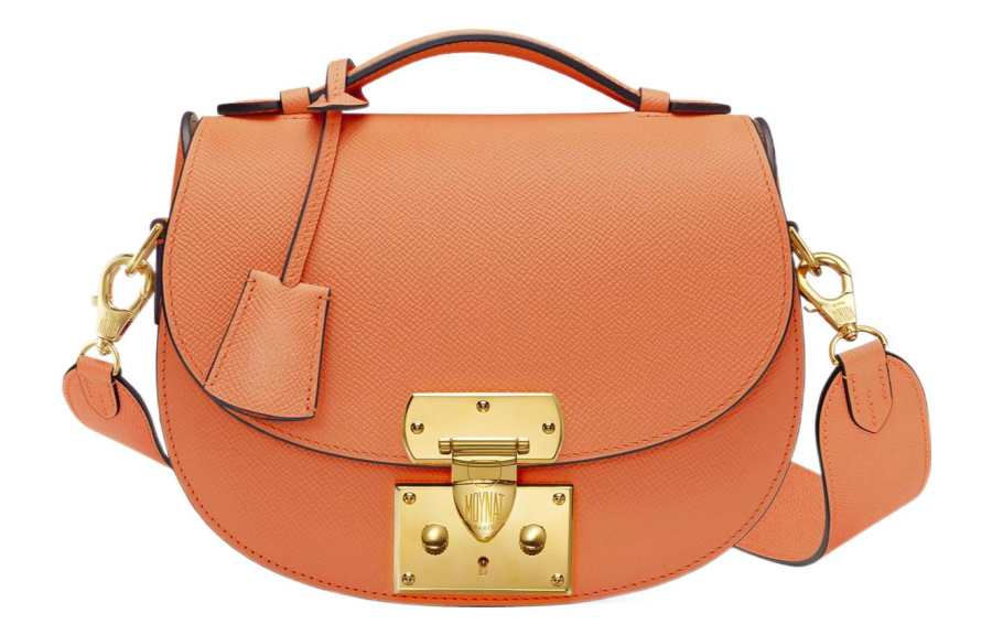 Moynat Full Grain Veau Carat Leather Saddle Bag, Shoulder Bag, Crossbody Bag Small Women's Orange