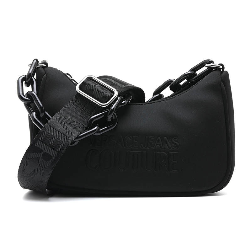 VERSACE JEANS COUTURE SS23 Nylon Fabric Shoulder Bag, Crossbody Bag, Handbag Small Women's Black