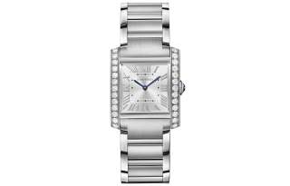 CARTIER TANK DE Quartz Movement 30m Waterproof Women's Watch 32mm 32*27mm Silver Dial Stainless Steel Case