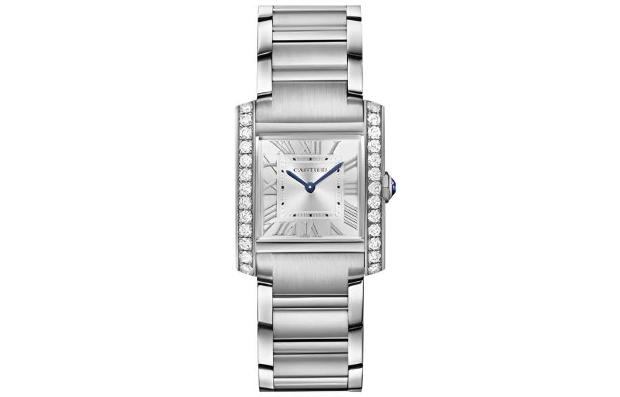 CARTIER TANK DE Quartz Movement 30m Waterproof Women's Watch 32mm 32*27mm Silver Dial Stainless Steel Case