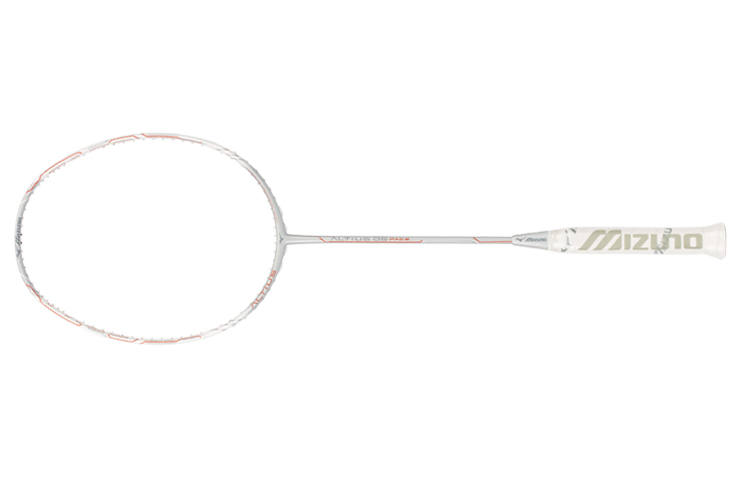Mizuno Titanium Alloy Badminton Rackets Offensive Type Heavy Head, Stiff Shaft Professional Unisex 4UG5 White Red