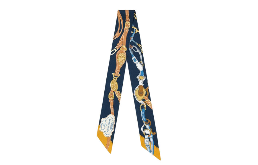 HERMES HERMES Silk Scarves Women's Blue