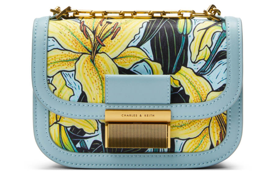 CHARLES&KEITH PU Leather Charlot Tofu Bag Shoulder Bag Small Women's Blue/Green