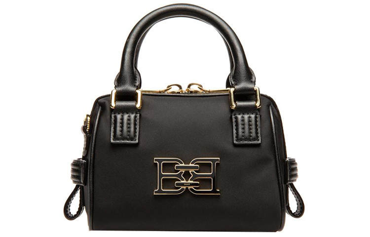 BALLY Nylon Boston Bag, Handbag, Shoulder Bag, Crossbody Bag Mini Women's Black
