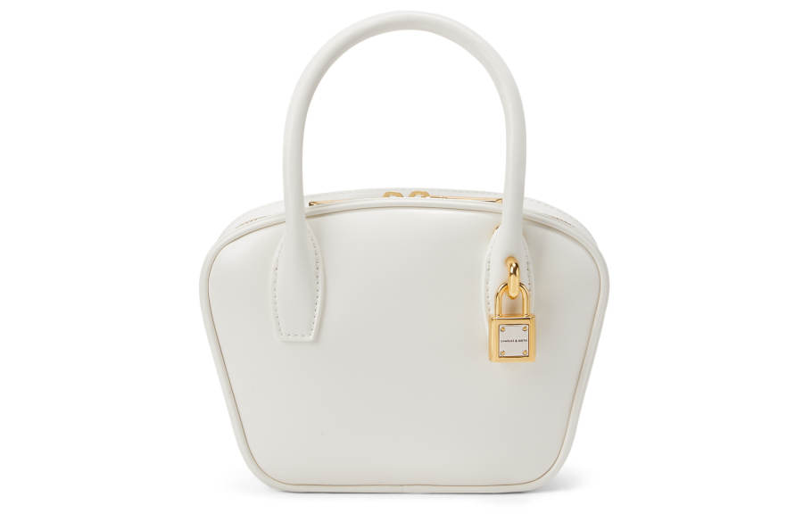 CHARLES&KEITH Pu Crossbody Handbag Small Women's White/Chocolate/Pink/Pink