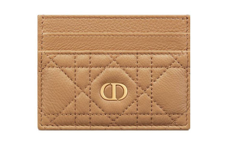 DIOR Caro Cow Leather Card Holder Card Holder Women's Bronze