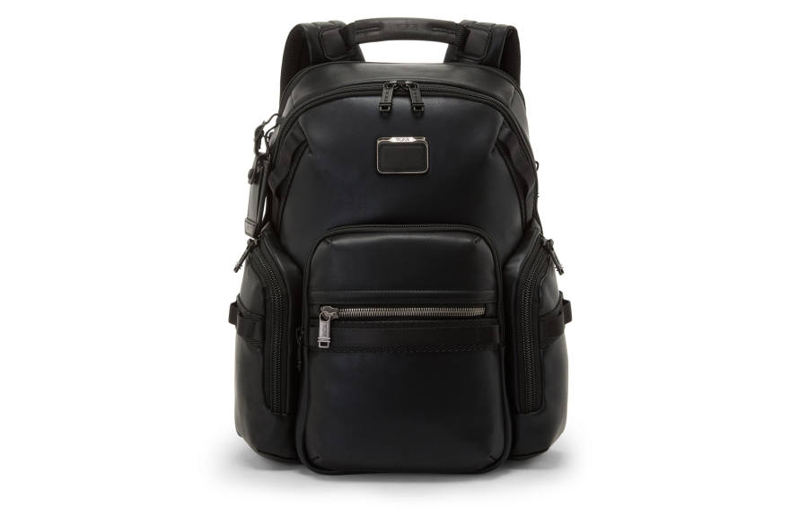 TUMI TUMI Leather Backpack Men's Black