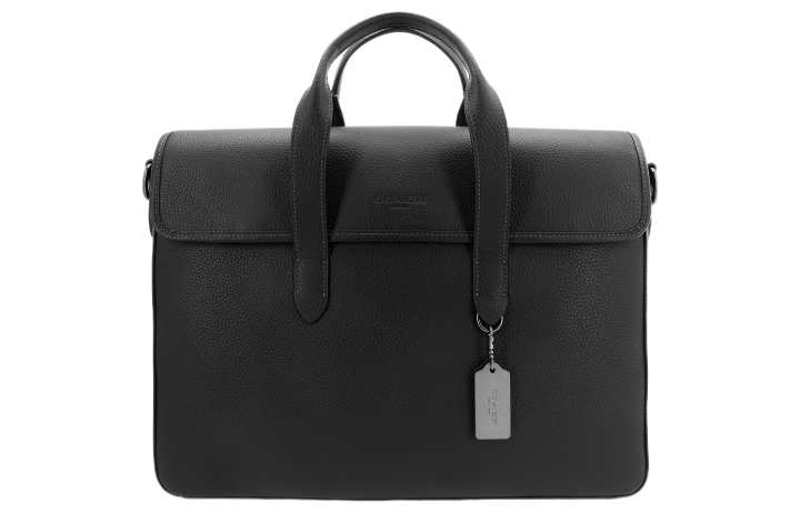 COACH COACH Sullivan Cow Leather Portable One Shoulder Crossbody Briefcase Large Men's Black