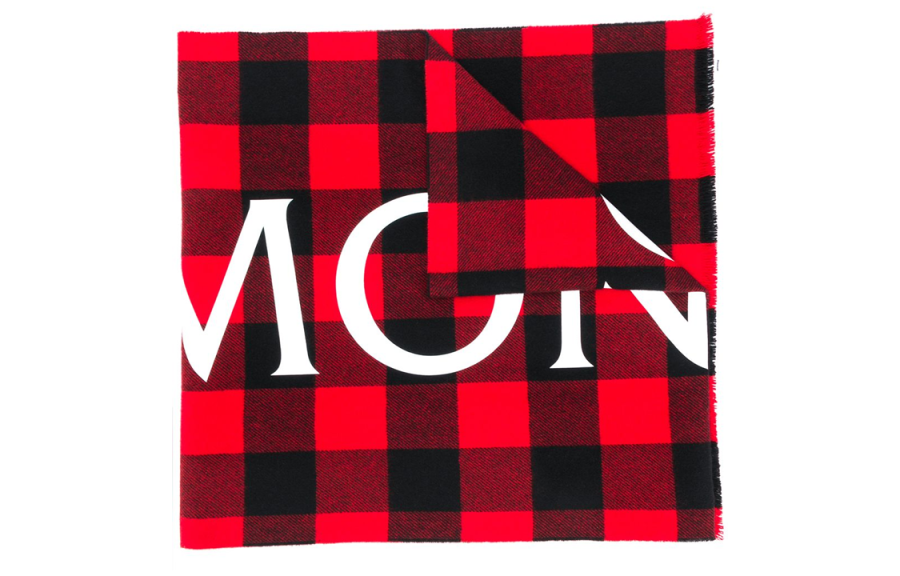 Moncler 【Previous Season】logo-check wool scarf