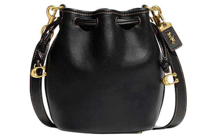 COACH Camila Cow Leather Shoulder Bag, Crossbody Bag Small Women's Black