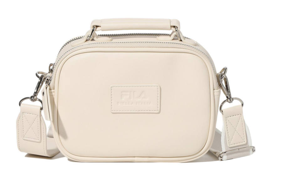 FILA Athleisure Polyurethane Shoulder Bag, Crossbody Bag Regular Women's Ecru