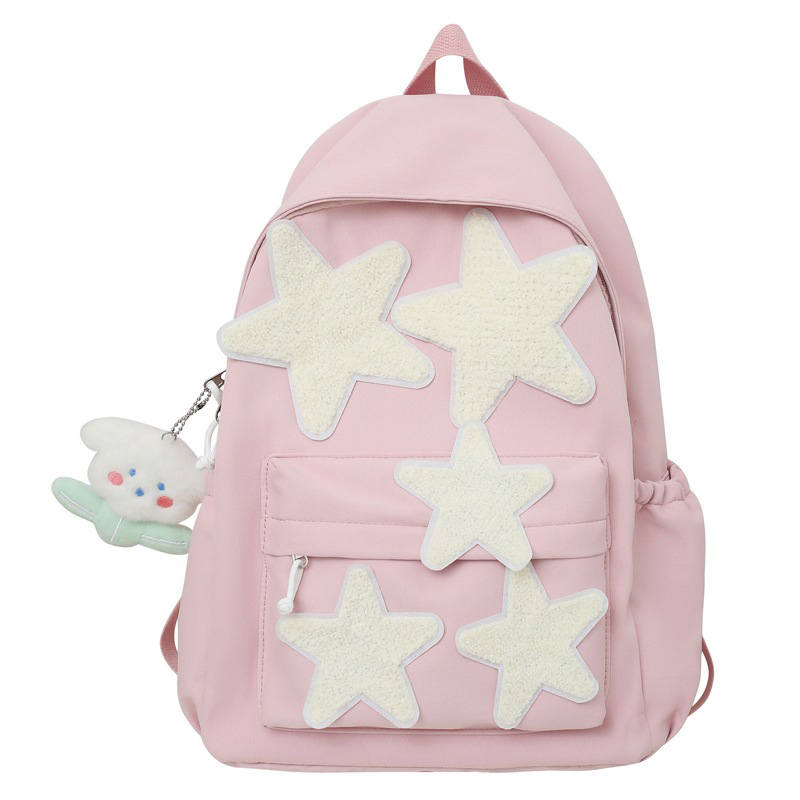 JANE KLAIN JANE KLAIN Canvas Backpack Large Women's Pink/Blue/Red