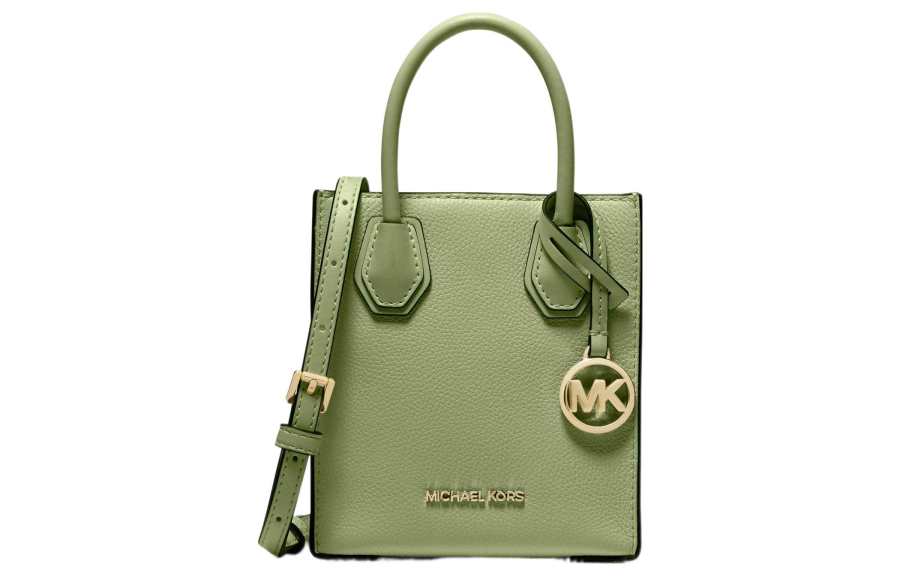 MICHAEL KORS Mercer Leather Trunk Bag, Handbag, Shoulder Bag, Crossbody Bag Mini Women's Matcha Green