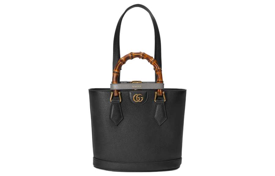GUCCI Diana Leather Tote Bag, Shopping Bag, Handbag Small Women's Black