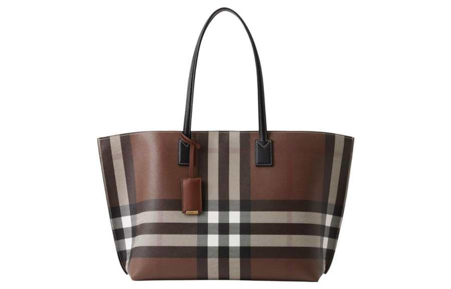 Burberry Cotton Blend Polyurethane Tote Bag, Shopping Bag, Shoulder Bag, Handbag Women's Multicolor