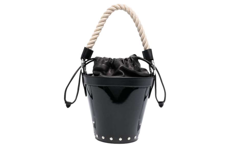 Maison Margiela With Cow Leather And Sheepskin Bucket Bag, Handbag, Shoulder Bag Mini Women's Black