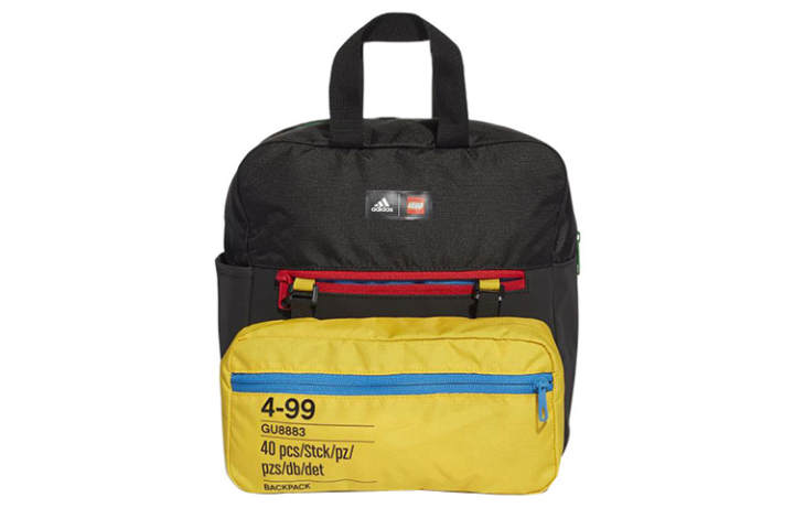 Adidas Adidas LEGO Collaboration Zip Closure Polyester Backpack Men's Black & Yellow & Green & Red