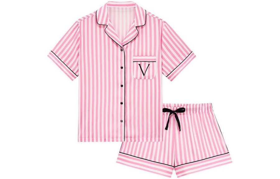 Victoria's Secret More Than Just The Comfort Series Pajama Set Women's Pink Stripes
