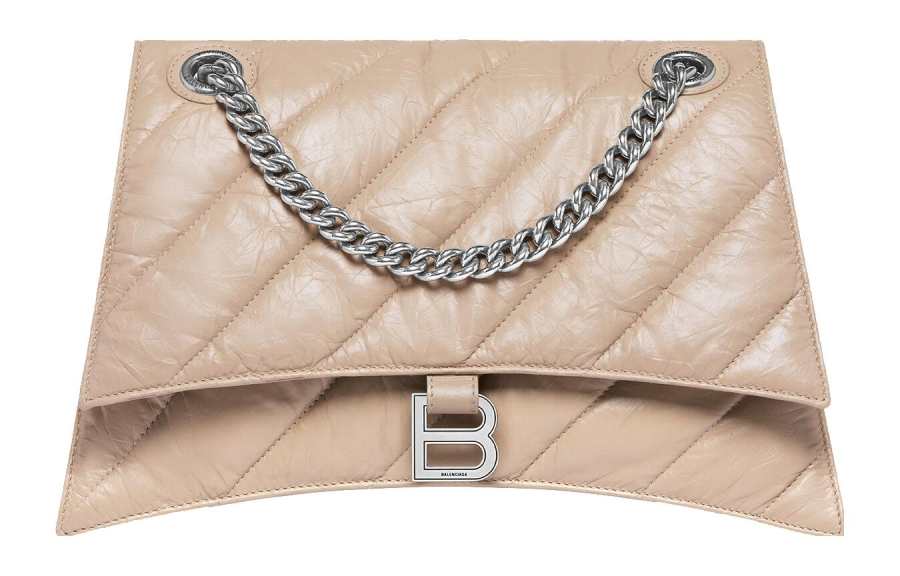 Balenciaga Cow Leather Handbag, Shoulder Bag Women's Beige