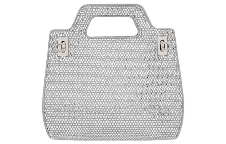 FERRAGAMO Leather Shoulder Bag, Crossbody Bag, Handbag Mini Women's Light Blue