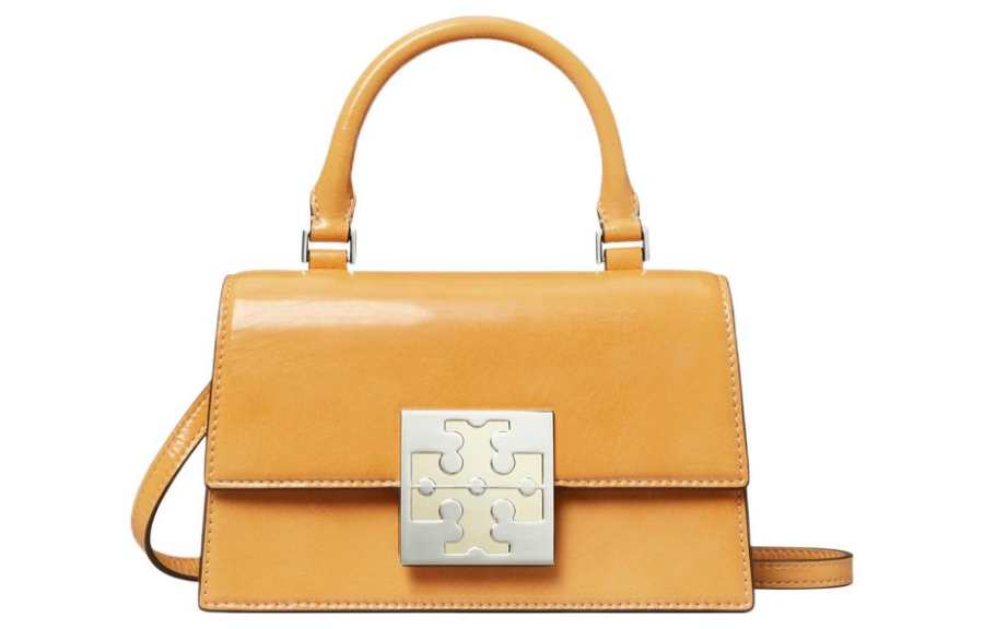 TORY BURCH BON Cow Leather Shoulder Bag, Crossbody Bag, Handbag Mini Women's Mango Yellow
